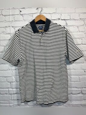 Vintage Callaway Golf Sport Striied Polo Shirt Mens Size Large Blue White 90s